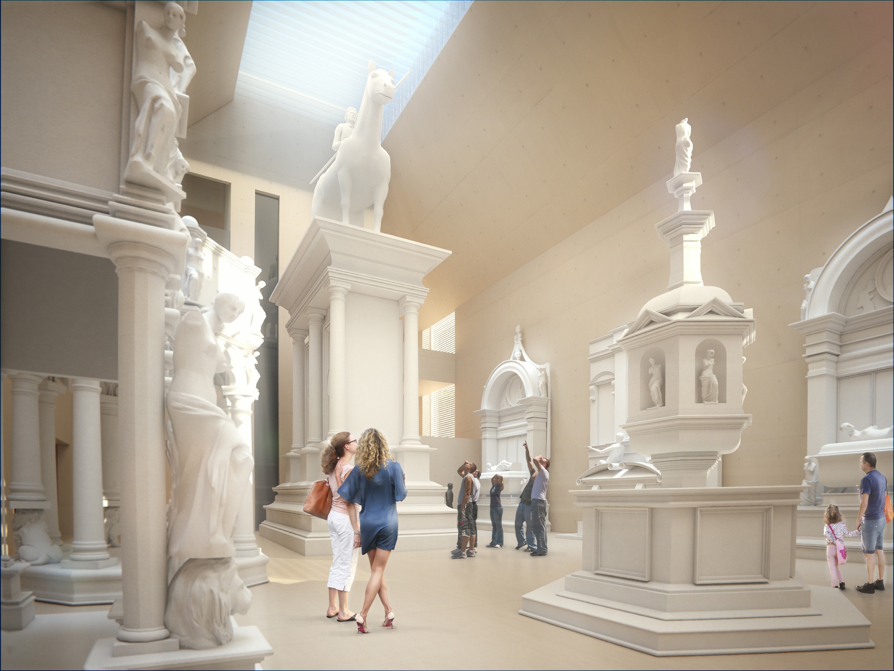 Az új kiállítótér látványterve a Szépművészeti Múzeum gipszmásolataival