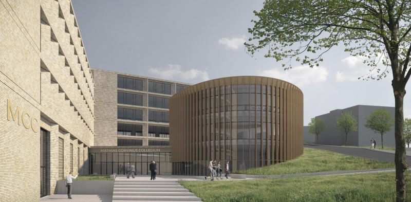 A továbbépítés új rétege – az Egyheted Studio és a Zip Architects terve a Mathias Corvinus Collegium pályázatán