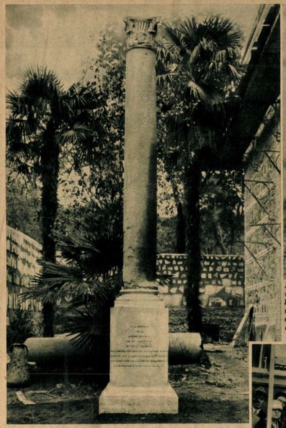 Forum Romanum-ról származó oszlopról Rómában készült felvétel (forrás: Képes Pesti Hírlap 1929. április 7. p 2.)