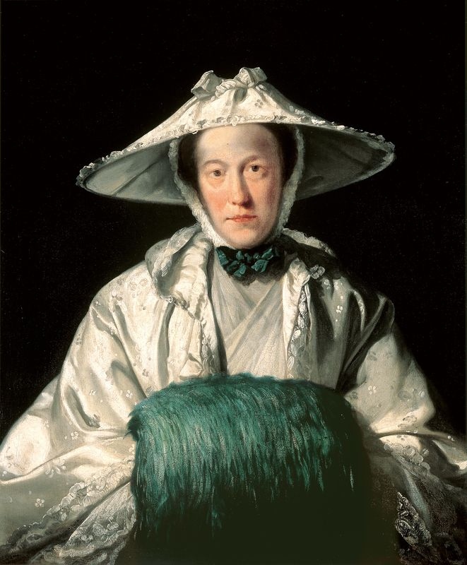 Tilly Kettle: Woman with a muff, 1760-as évek