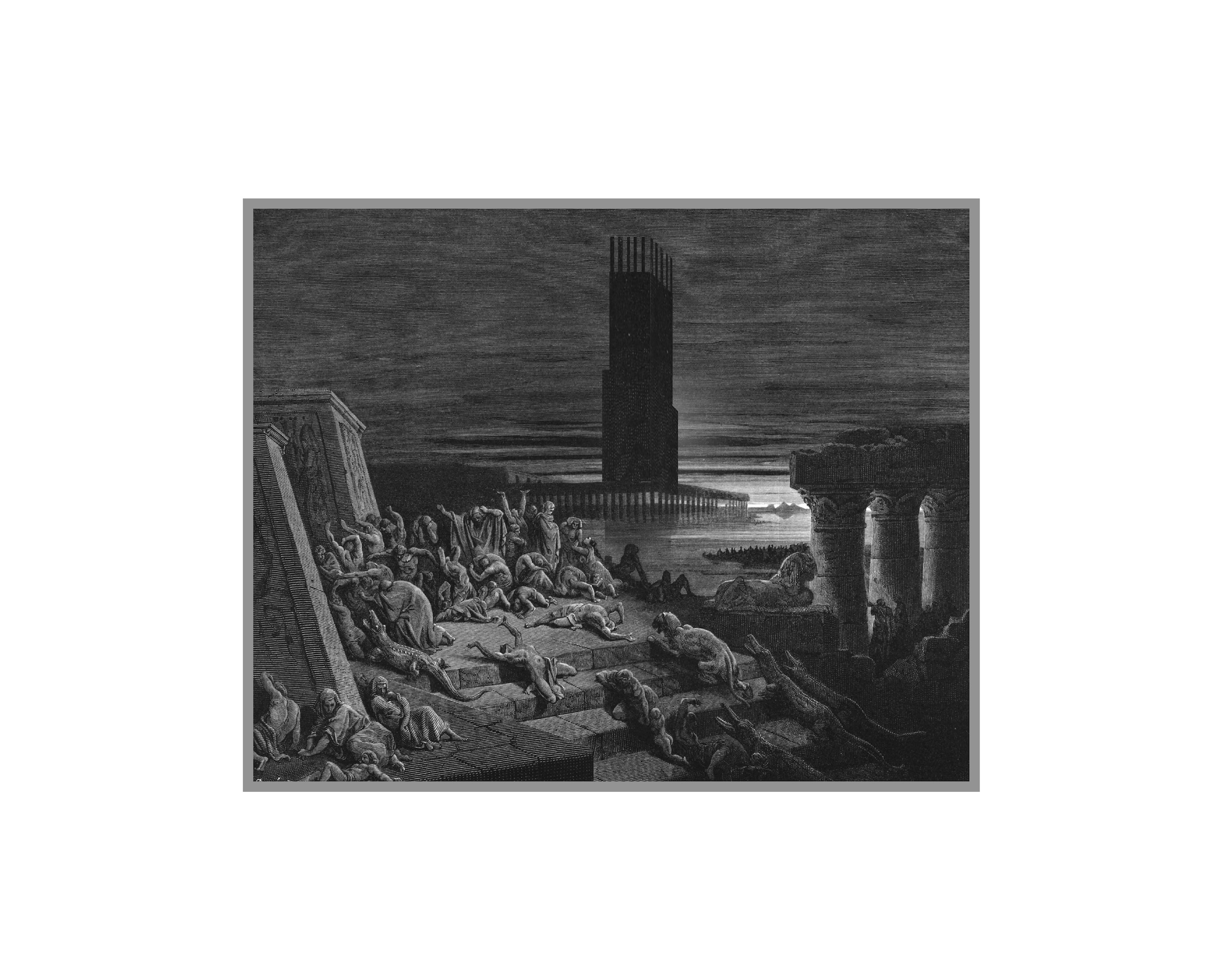 # 3: digitális technika, print; (10x30cm), 2020, e.k.: Dore Gustave - The Plague of Darkness (1832-1883 között)