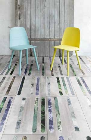 Az Alfredo Häberli tervezte laminált padló a Floor Fields designpadlócsalád tagja. Dinamizmus jellemzi. (Parador Parketta Stúdió)