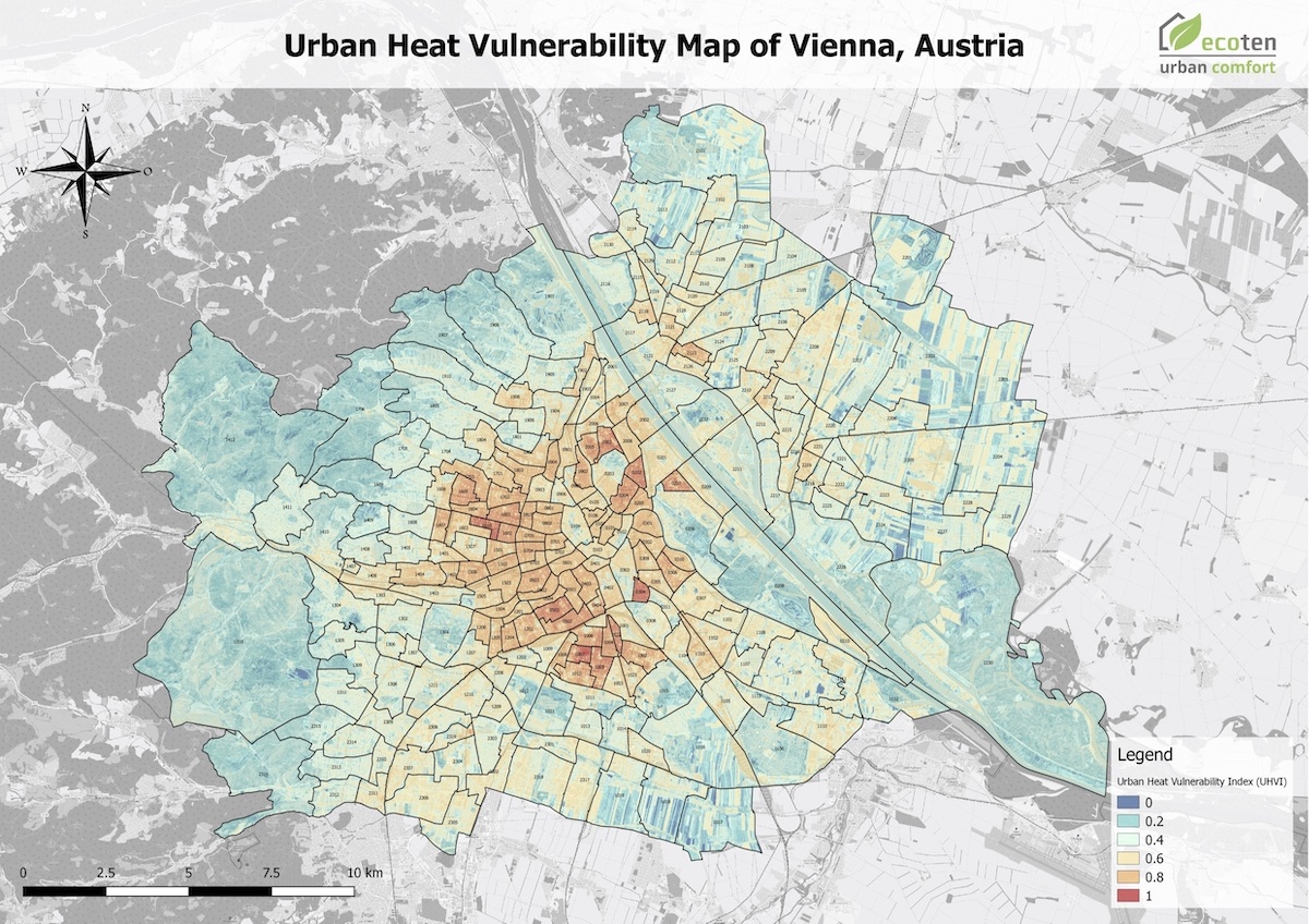 Hőségtérkép © Stadt Wien/Energieplanung