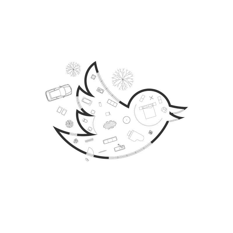 Építészetesítették a Twitter logóját