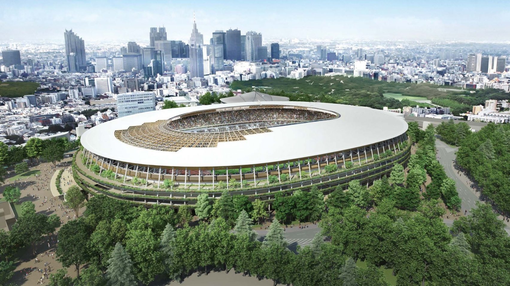 Kengo Kuma stadionja - Fotó: KKAA