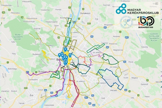 Itt van Budapest átfogó bringatérképe, amelyen a Budapest100 egyes épületeit is feltüntették