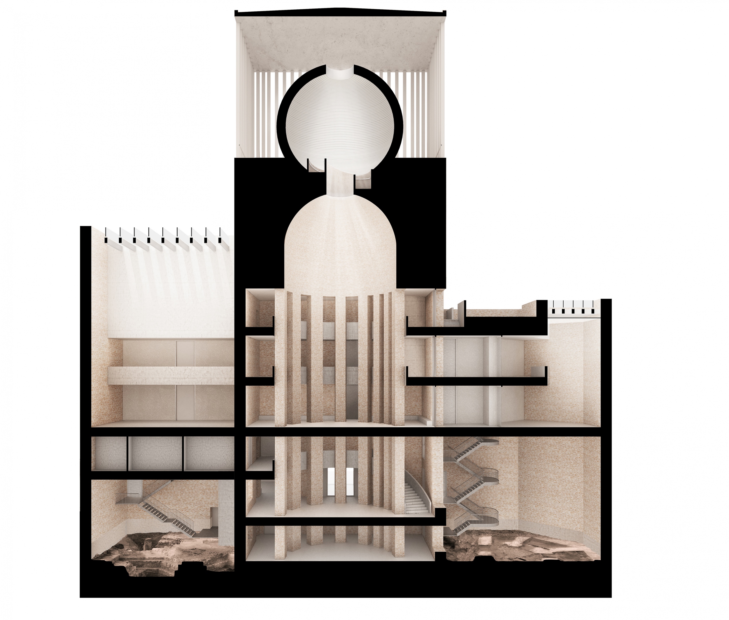 CROSS SECTION © Kuehn Malvezzi, Visualization: Kuehn Malvezzi