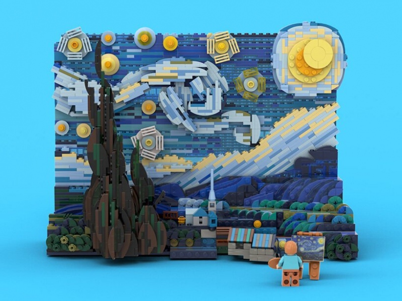 1552 LEGO kockából bárki kirakhatja Van Gogh Csillagos éj című festményét