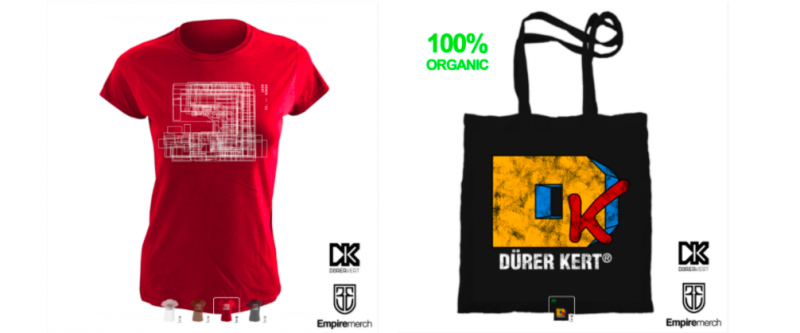 Magyar tervezők egyedi grafikái a Dürer Kertet támogató merchandise termékeken