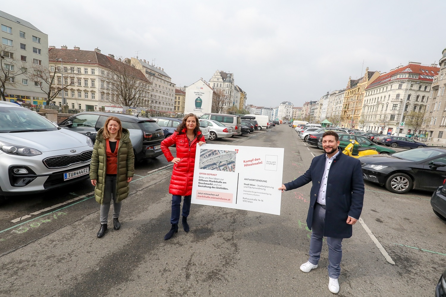 A bécsi Naschmarktnál található óriási parkoló helyén hamarosan zöld oázis lesz © PID / Christian Fürthner