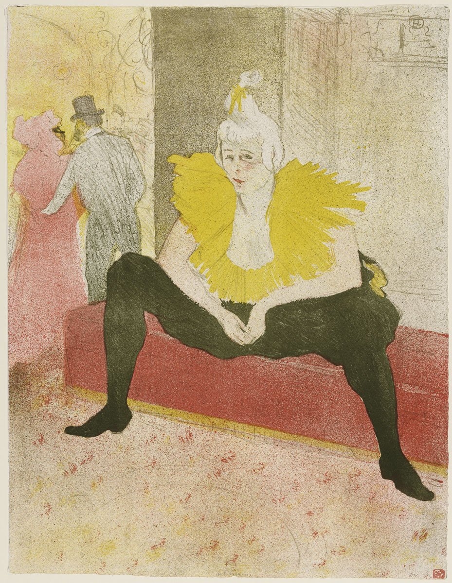 Henri de Tolulouse-Lautrec: Ülő bohócnő