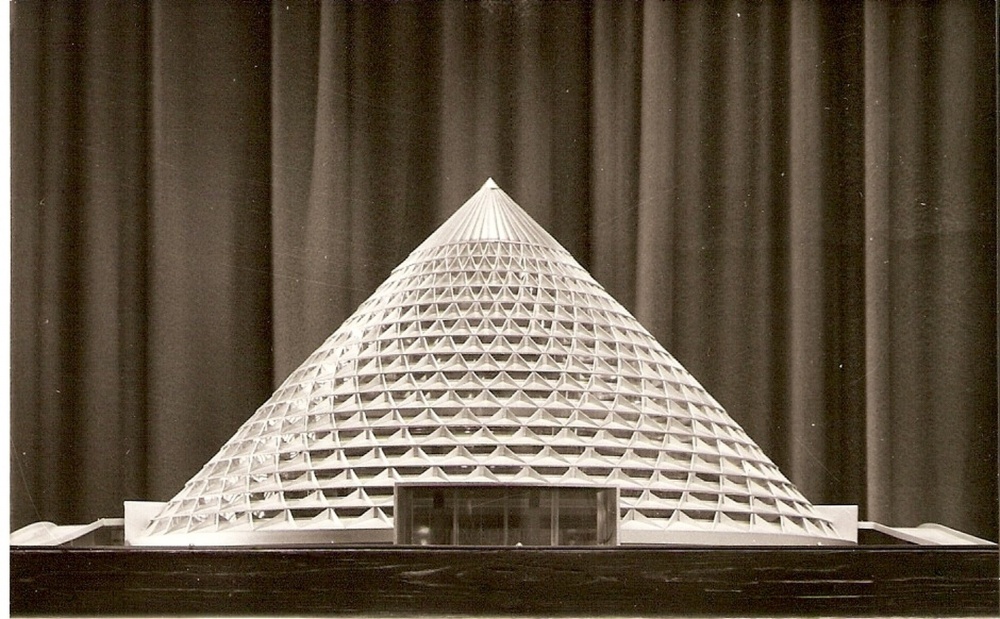 A Kúp, sportcsarnok Lágymányosra, modell, 1960-as évek eleje
