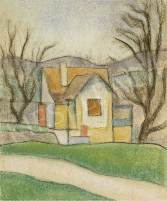 VAJDA LAJOS (1908 - 1941) Ház fákkal, 1924 körül