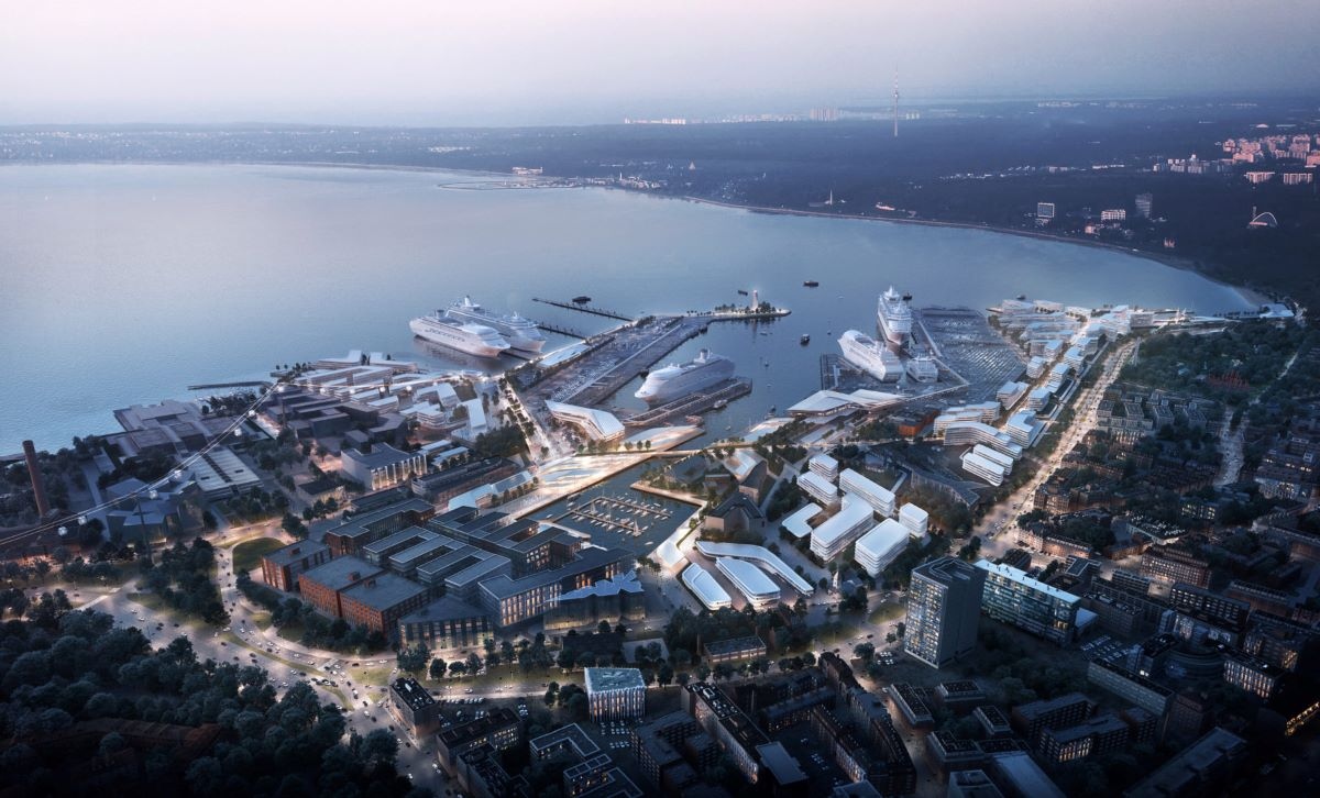 Tallinn kikötőjének mesterterve – építész: Zaha Hadid Architects – render: negativ.com – forrás: Zaha Hadid Architects