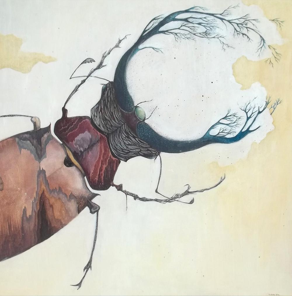 Juhász Ferenc: Az engem néző Isten | Illusztráció (akril, farost, 2012)