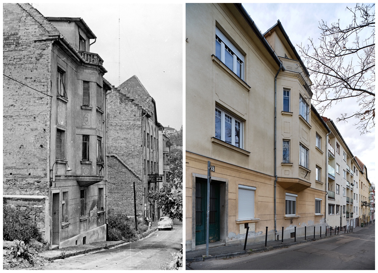 Naphegy utca, előtérben a 45. számú ház - forrás: Fortepan/Budapest Főváros Levéltára/Városrendezési és Építészeti osztálya, Cordia fotó/ Antal László