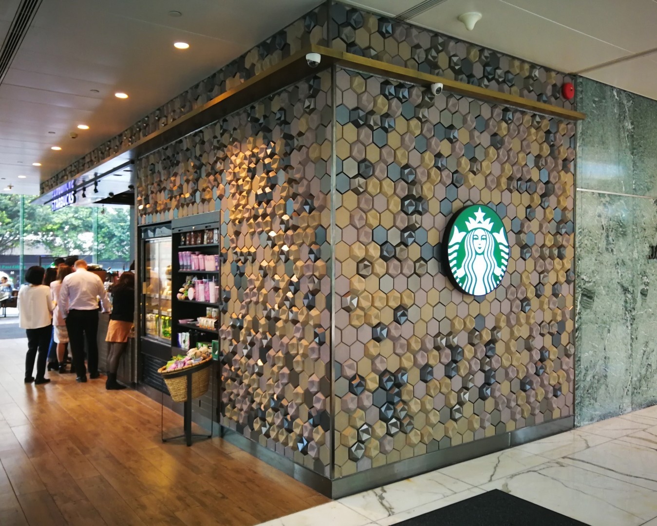 Starbucks, Wan Chai, Hong Kong. KAZA tile: Edgy design by Patrycja Domanska and Tanja Lightfoot