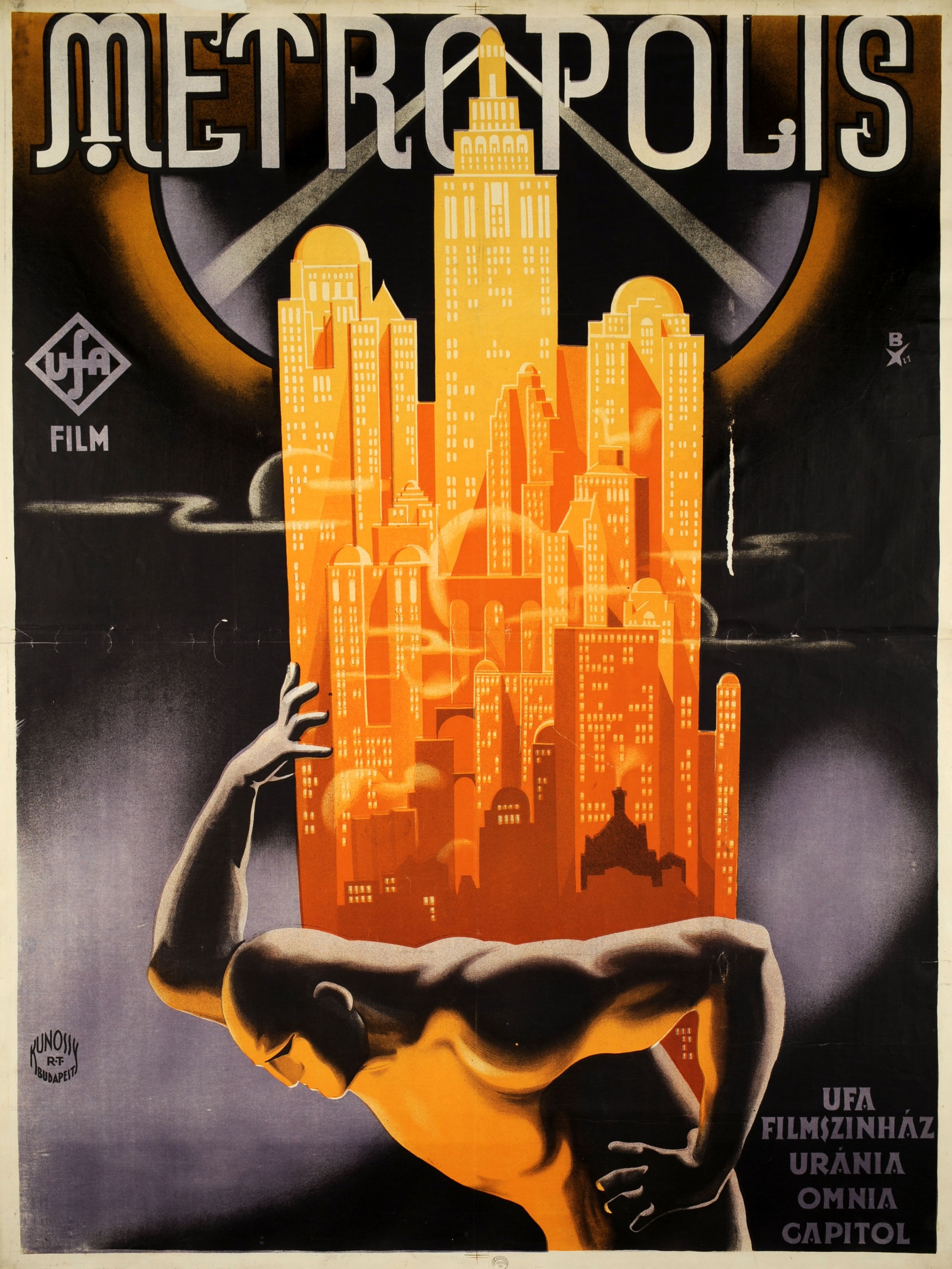 Bottlik József (Budapest, 1897 – Budapest, 1984): Metropolis, 1927. fotó:Országos Széchényi Könyvtár, Budapest