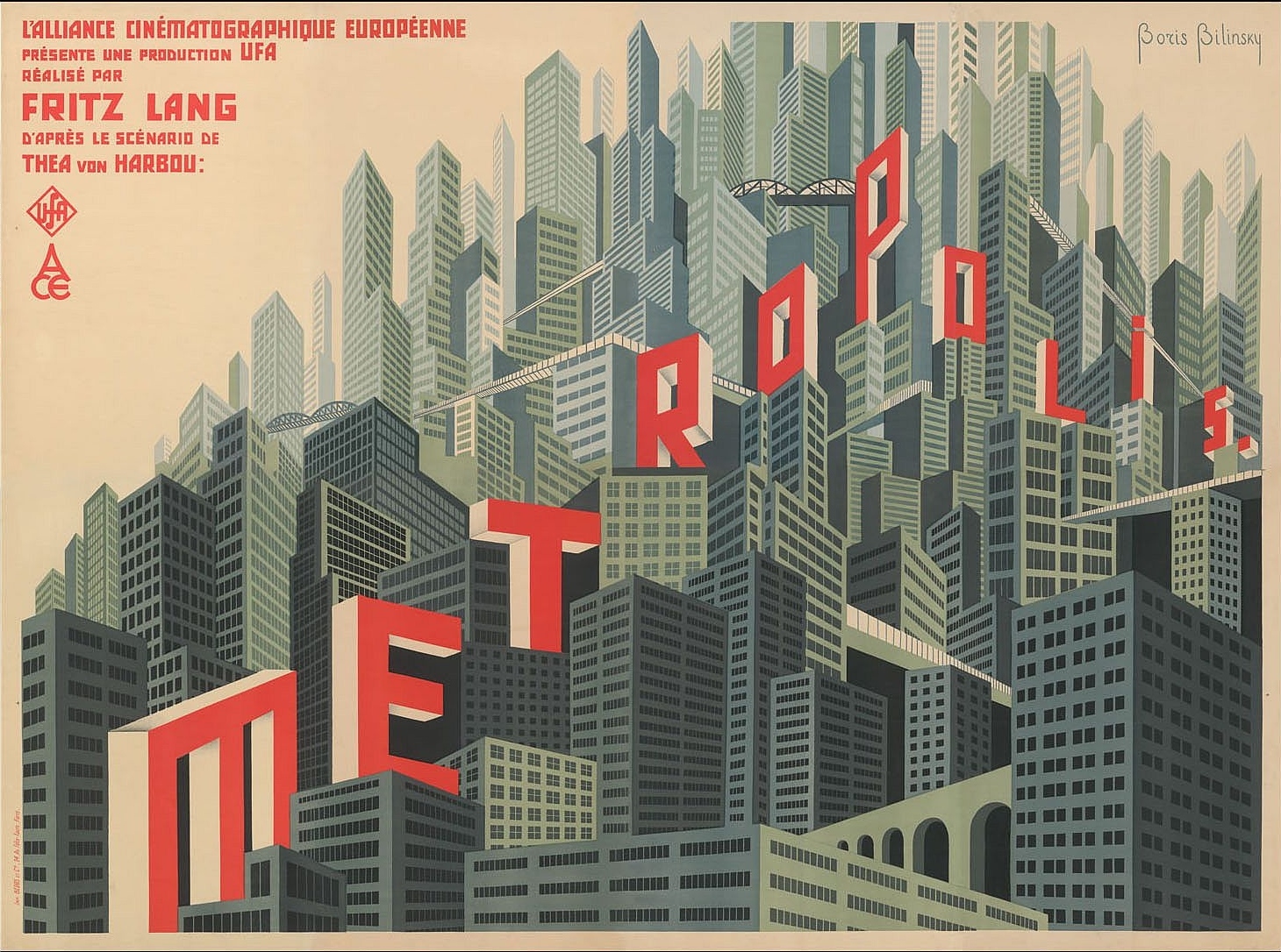 Metropolis, rend.: Fritz Lang, Boris Bilinski plakátja