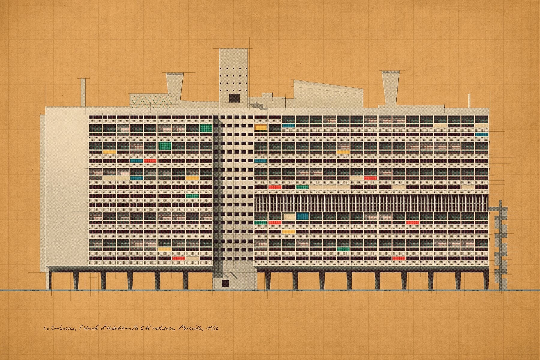 Le Corbusier, l’Unité d’Habitation, Marseille, 1952