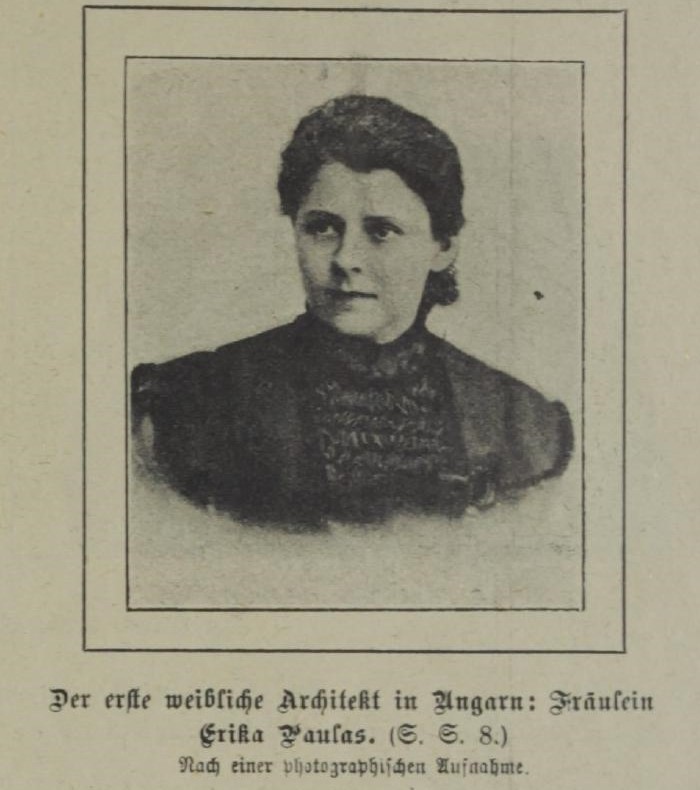Paulas Erika, az első magyar építésznő arcképe a Das interessante Blatt 1907/9 számából