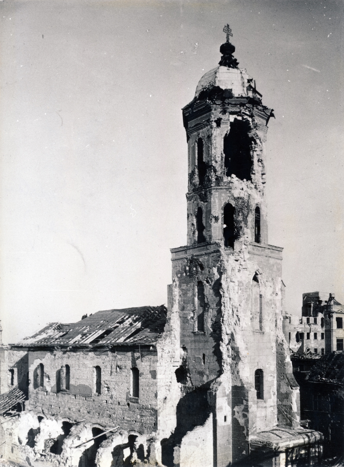 Mária Magdolna-templom Budapest 1944-45-ös ostromát követően (Fortepan/ Képszám: 60135)