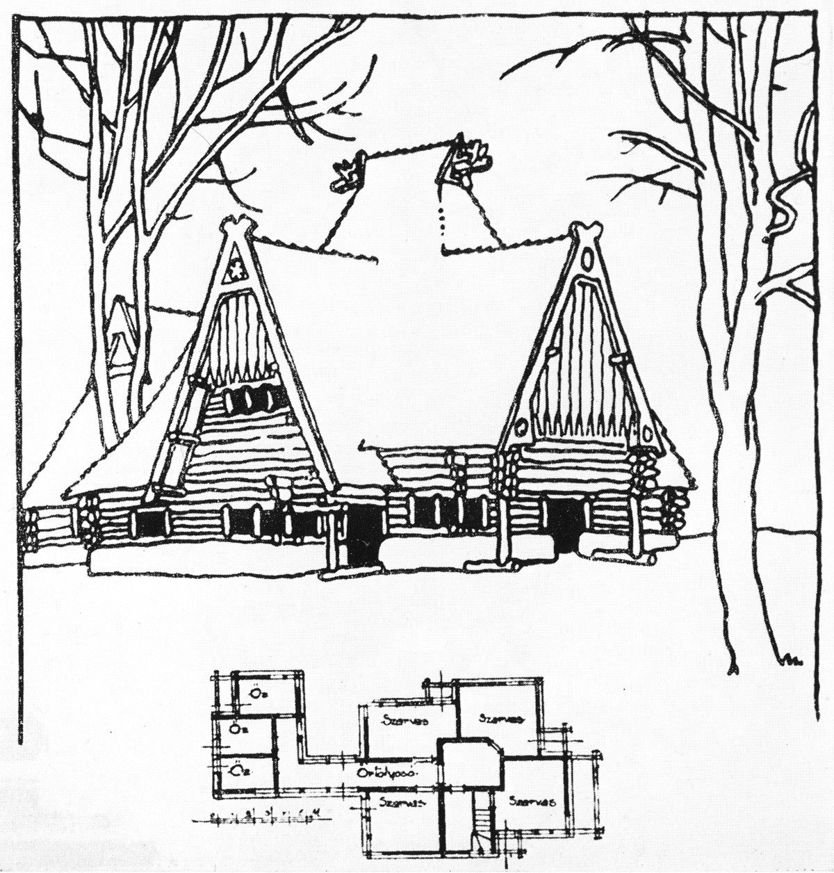 A budapesti Állatkert szarvasházának terve – Kós Károly