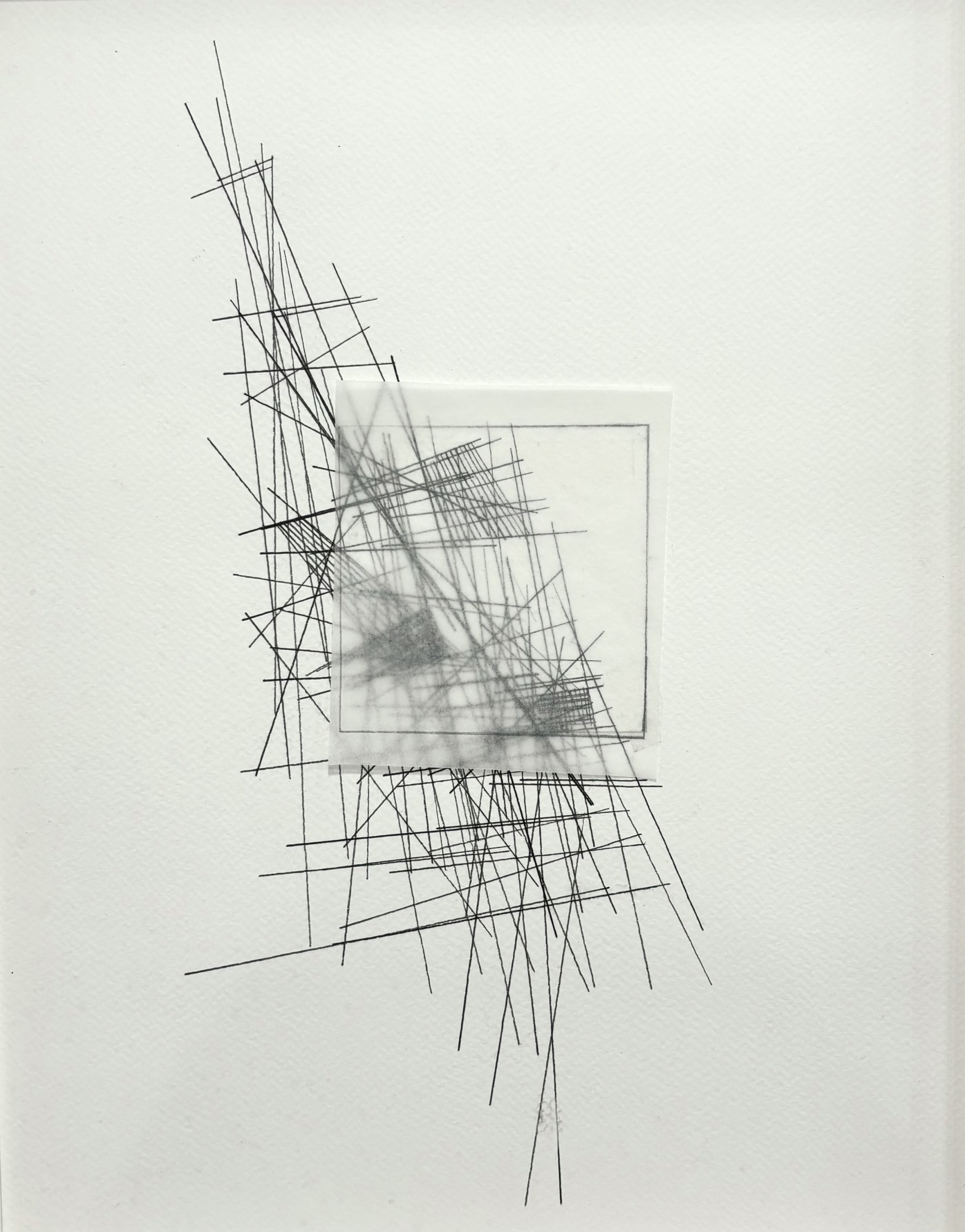  Kollázs 6, 40x30 cm, papír, ceruza, pausz, 2023
