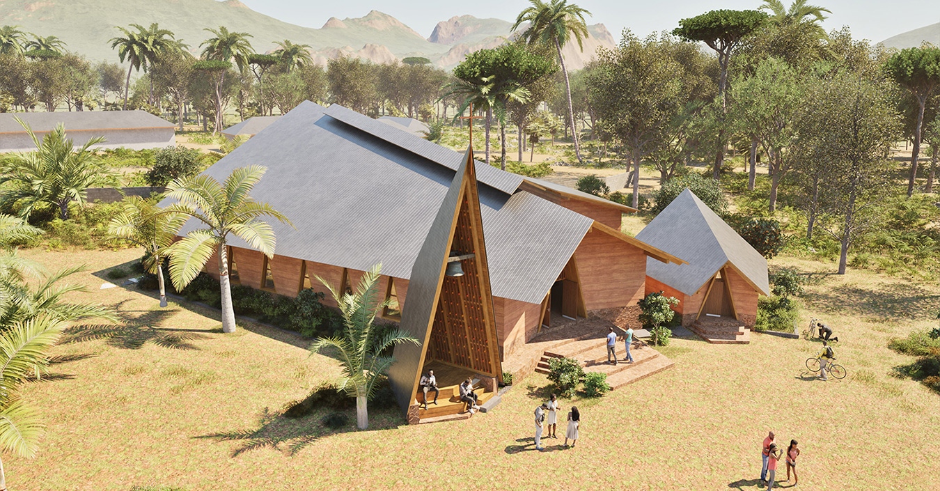 Majdnem beton templom, földből és fából