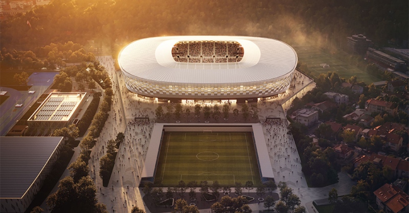 A KÖZTI 16. helyezett pályaműve a zágrábi Maksimir Stadion fejlesztésére